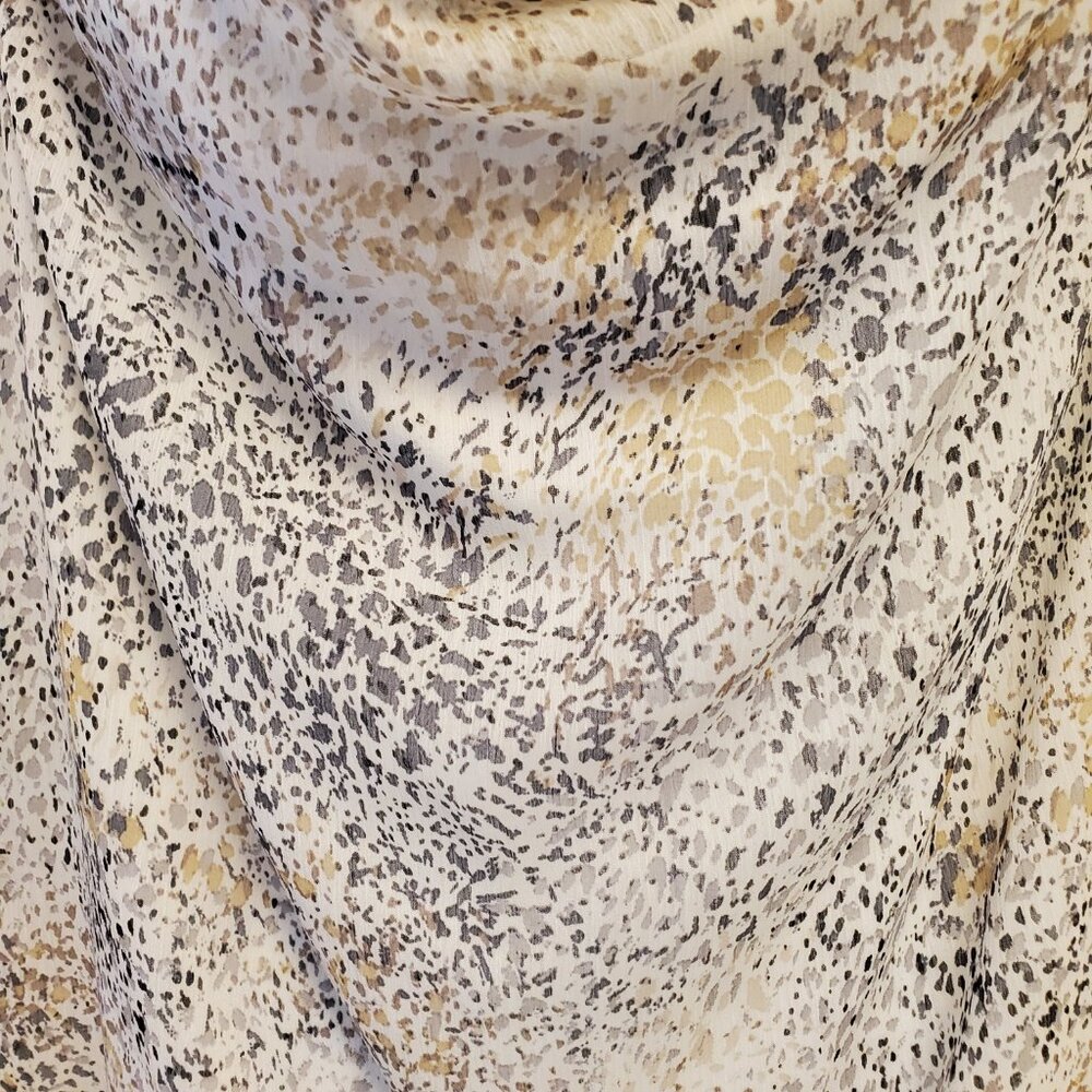 Ann Taylor Factory Cream Gray Patterned Sleeveless Cowl-Neck Shell Top - (M) - Picture 2 of 14